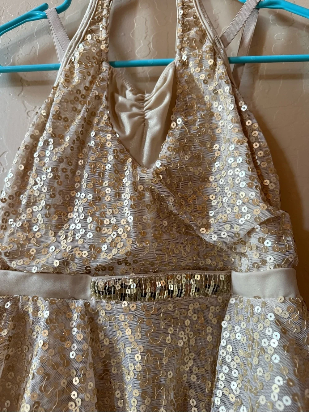 Revolution Dancewear Girls LC Champagne Gold Sequin Lyrical Dance Costume Dress